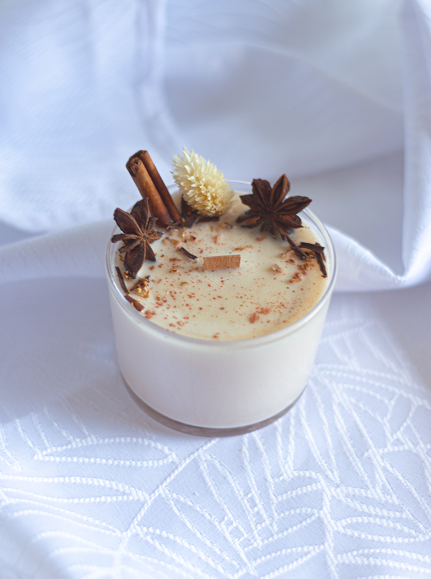 Bougie fleurie parfumée - Goûter de fête